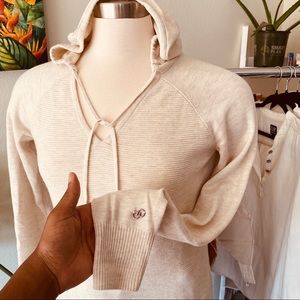 Calia Effortless Ribbed Cashmere Blend Hoodie